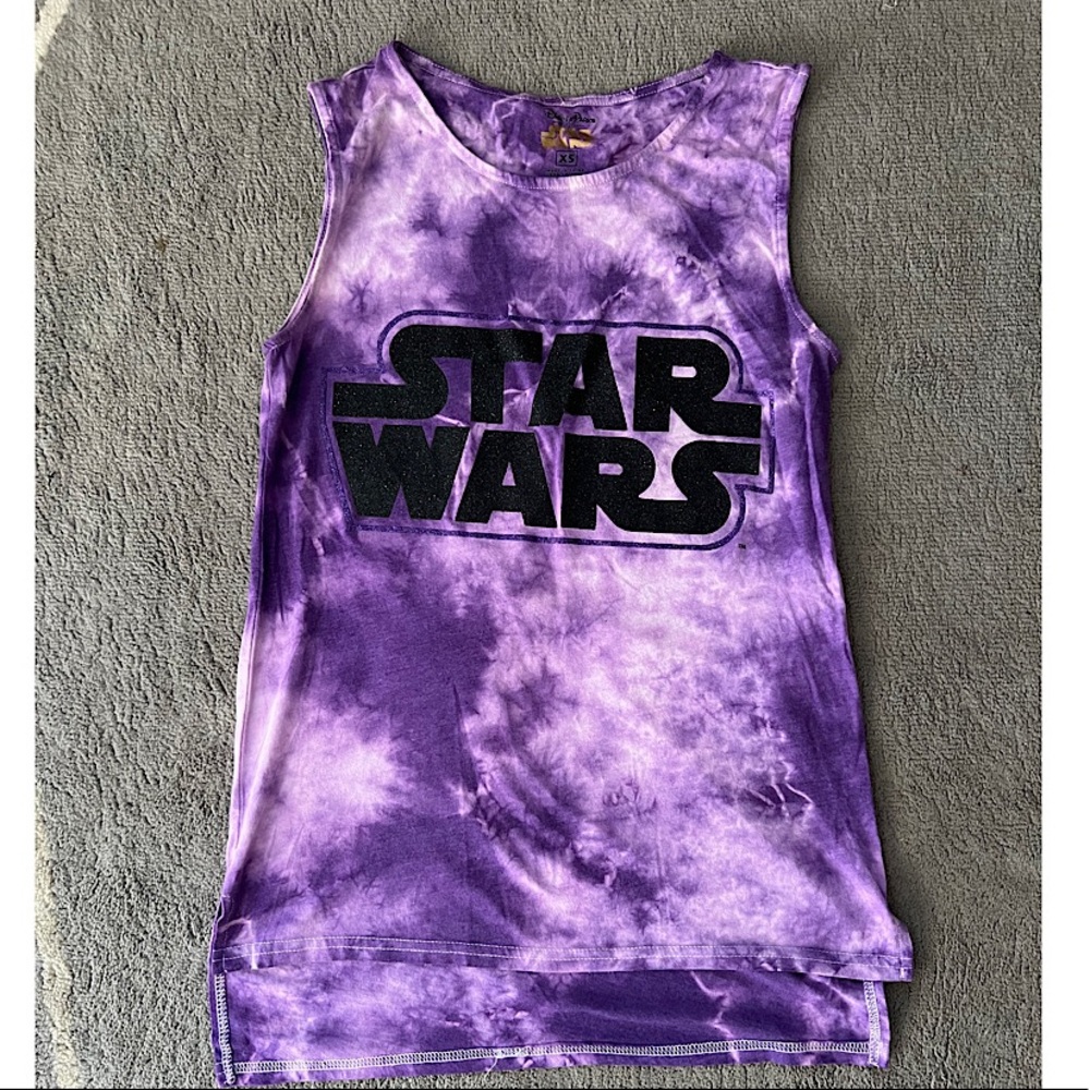 Disney Parks Star Wars purple tie-dye top